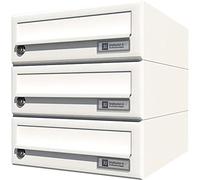 JU HBFA3/08-302 RAL9016 Lot de 3 radiateurs de maison en acier blanc RAL 9016 300 x 330 x 380 mm