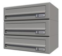 JU HBFA3/08-502 RAL9007 Système de boîte aux lettres domestique 3 pièces Acier gris RAL 9007 Argenté 375 x 330 x 280 mm