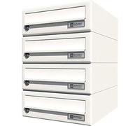 JU HBFA4/08-302 RAL9016 Lot de 4 supports pour briques de maison en acier blanc RAL 9016 300 x 440 x 380 mm