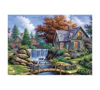 JU7CER Kit de broderie diamant 5D Paysage de campagne - 30 x 40 cm
