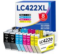 Jualihai LC422XL LC422 XL Lot de 8 Cartouches d'encre, BK-3000 Pages, pour Brother LC422XL LC422VAL LC-422 XL Compatible pour Brother MFC-J5340DW MFC-J5345DW MFC-J5740DW MFC-J6540DW MFC-J6940DW