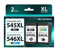 Jualihai PG-545XL CL-546XL Cartouche d'encre Remplacement pour Canon 545-546 XL pour Encre Canon 545 et 546 XL pour Pixma TS3350 MG2550S TS3150 MG2555S TS3450 MX495 MG2950 IP2850 (1 Noir, 1 Couleur)