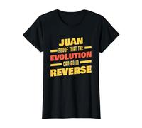 Juan Evolution Peut Aller en Sens Inverse en prononçant Un drôle de nom de Juan T-Shirt Graphique avec Valeur, Femme, Noir, M