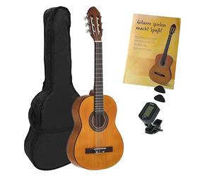 Juan Miguel Navarrez guitare de concert - guitare classique - 1/2 honey - couleur naturelle - Starter Set - incl. housse, médiadors, livre, accordeur