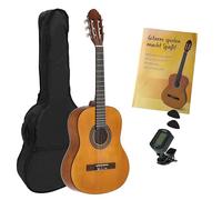 Juan Miguel Navarrez guitare de concert - guitare classique - 3/4 honey - couleur naturelle - Starter Set - incl. housse, médiadors, livre, accordeur