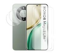 JUANIO 2 Verre trempé Film de Protection écran Compatible avec Honor Magic8 Lite 5G 6.79" MTN-NX1M et Lot de 2 Verre Trempé Caméra Arrière Protecteur
