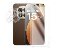 JUANIO 2 Verre trempé Film de Protection écran Compatible avec Xiaomi Redmi Note 15 Pro Plus 5G 6.83" / Xiaomi Poco M8 Pro 5G écran 6.83" et Lot de 2 Verre Trempé Caméra Arrière Protecteur