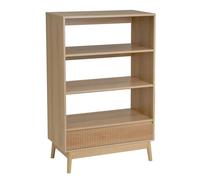JUANIO Bibliothèque Meuble étagère en Bois avec 1 tiroir Coloris Naturel - Longueur 80 x Profondeur 40 x Hauteur 120 cm