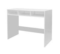 JUANIO Console d'entrée Blanche avec 3 Cases Ouvertes, Meuble d'entrée pour Couloir - Longueur 102 x Profondeur 33 x Hauteur 75 cm