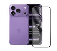 JUANIO Ecran de Protection avec Contour Noir Compatible avec iPhone 17 Pro Max 6.9" A3526, A3257, A3527, A3525 Film Verre trempé Transparent