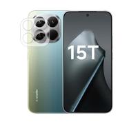 JUANIO Film de Protection Objectif Caméra Arrière en Verre Trempé Transparent Compatible avec Xiaomi 15T 5G 6.83" 25069PTEBG / Xiaomi 15T Pro 5G 6.83" 2506BPN68G