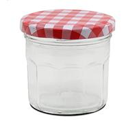 JUANIO Lot de 12 bocaux hermétiques pour conservation de confiture, bocal pot en verre avec couvercle, capacité 150 ml - Diamètre 7 x Hauteur 7 cm