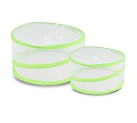 JUANIO Lot de 2 Couverture de Nourriture, Cloche Alimentaire réutilisable Pliable en Deux Tailles, Anti-Mouche Anti-Insecte Anti-Moustique - Diamètre 29/22 x Hauteur 14/10 cm