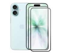 JUANIO Lot de 2 Ecran de protection avec contour Noir Compatible avec iPhone 17 6.3" A3520, A3258, A3519, A3521 / iPhone 17 PRO 6.3" A3256, A3523, A3522, A3524 Film verre trempé transparent