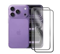 JUANIO Lot de 2 Ecran de Protection avec Contour Noir Compatible avec iPhone 17 Pro Max 6.9" A3526, A3257, A3527, A3525 Film Verre trempé Transparent