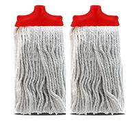 JUANIO Lot de 2 mop, serpillère à Franges pour Balai, tête de Rechange, tête de Balai en Coton Absorbant, 250 GR