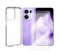 JUANIO Lot de 2 Verre trempé + Coque de Protection Compatible avec Oppo RENO 13 Pro 5G 6.83" Coque Souple Silicone Transparente