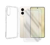 JUANIO Lot de 2 Verre trempé + Coque de Protection Compatible avec Samsung Galaxy S25 Edge 5G SM-S937B 6.7" Coque Souple Silicone Transparente