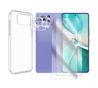 JUANIO Lot de 2 Verre Trempé écran Protecteur Compatible avec ASUS Zenfone 12 Ultra 5G 6.78" + Coque Transparente Silicone + Lot de 2 Verre Trempé Caméra Arrière