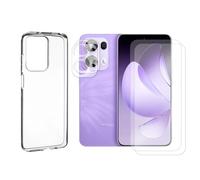 JUANIO Lot de 2 Verre Trempé écran Protecteur Compatible avec Oppo RENO 13 Pro 5G 6.83" + Coque Transparente Silicone + Lot de 2 Verre Trempé Caméra Arrière