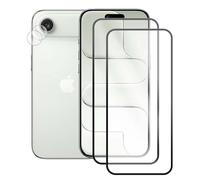 JUANIO Lot de 2 Verre trempé Film de Protection écran avec Contour Noir Compatible avec iPhone Air 17 Slim 6.5" A3517, A3260, A3518, A3516et Lot de 2 Verre Trempé Caméra Arrière Protecteur