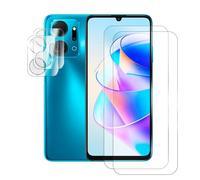 JUANIO Lot de 2 Verre trempé Film de Protection écran Compatible avec Honor X7A 6.75" RKY-LX1, RKY-LX2, RKY-LX3 et Lot de 2 Verre Trempé Caméra Arrière Protecteur