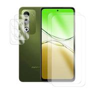 JUANIO Lot de 2 Verre trempé Film de Protection écran Compatible avec Oppo A5 4G 2025 CPH2727 6.67" et lot de 2 Verre Trempé Caméra Arrière Protecteur