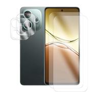 JUANIO Lot de 2 Verre trempé Film de Protection écran Compatible avec Oppo A5 Pro 5G 2025 CPH2695 6.67" / Oppo A5 Pro 4G 2025 CPH2711 6.67" et lot de 2 Verre Trempé Caméra Arrière Protecteur