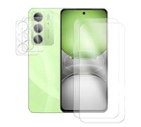 JUANIO Lot de 2 Verre trempé Film de Protection écran Compatible avec Realme C75 4G 6.72" RMX3941 et lot de 2 Verre Trempé Caméra Arrière Protecteur