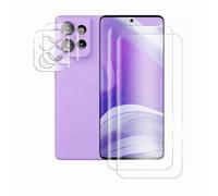 JUANIO Lot de 2 Verre trempé incurvé Compatible avec Motorola Edge 50 5G 6,7" et Lot de 2 Verre Trempé Caméra Arrière Protecteur