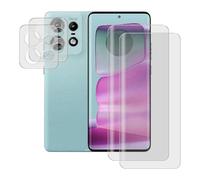 JUANIO Lot de 2 Verre trempé incurvé Compatible avec Motorola Edge 50 Pro 5G 6,7" et Lot de 2 Verre Trempé Caméra Arrière Protecteur