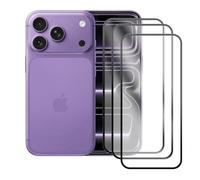 JUANIO Lot de 3 Ecran de protection avec contour Noir Compatible avec iPhone 17 Pro Max 6.9" A3526, A3257, A3527, A3525 Film verre trempé transparent