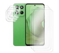 JUANIO Lot de 3 Verre trempé Film de Protection écran Compatible avec Motorola Moto G15 4G 6,72" et Lot de 3 Verre Trempé Caméra Arrière Protecteur
