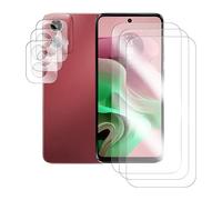 JUANIO Lot de 3 Verre trempé Film de Protection écran Compatible avec Motorola Moto G34 5G 6,5" et Lot de 3 Verre Trempé Caméra Arrière Protecteur