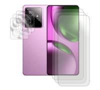 JUANIO Lot de 3 Verre trempé Film de Protection écran Compatible avec Realme GT 7 5G 6,78" RMX5061/ Realme GT 7T 5G 6,78" et Lot de 3 Verre Trempé Caméra Arrière Protecteur