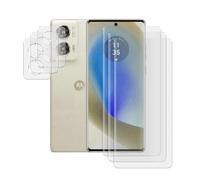 JUANIO Lot de 3 Verre trempé incurvé Film de Protection écran Compatible avec Motorola Edge 50 Fusion 5G 6,7" / Motorola Moto G85 5G 6,7" et Lot de 3 Verre Trempé Caméra Arrière Protecteur