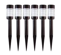 JUANIO Lot de 6 Bornes Solaires Extérieures à Planter, Balises de Jardin LED Étanches,Éclairage Solaire Automatique pour Allée, Pelouse et Terrasse - Diamètre 6 x Hauteur 41 cm