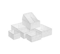 JUANIO Lot de 7 Panier de Rangement tressé, Caisse de Rangement rectangulaire en polypropylène Coloris Blanc