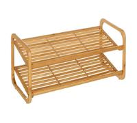 JUANIO Meuble à chaussures en bambou coloris naturel - Longueur 76 x Profondeur 33 x Hauteur 33 cm