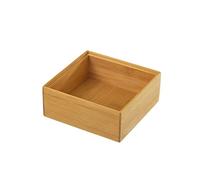 JUANIO Organisateur de Rangement, boîte de Rangement carrée en Bambou Naturel - Longueur 15 x Profondeur 15 x Hauteur 6.5 cm
