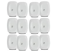 JUANIO Set de table, service de 12 assiettes, plat de service rectangulaire en verre - Longueur 28 x Profondeur 20 cm