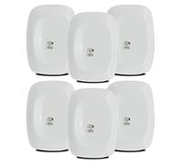 JUANIO Set de table, service de 6 assiettes, plat de service rectangulaire en verre - Longueur 28 x Profondeur 20 cm