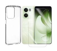 JUANIO Verre trempé + Coque de Protection Compatible avec Oppo RENO 13 5G 6.59" Coque Souple Silicone Transparente