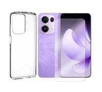 JUANIO Verre trempé + Coque de Protection Compatible avec Oppo RENO 13 Pro 5G 6.83" Coque Souple Silicone Transparente