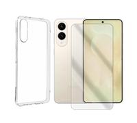 JUANIO Verre trempé + Coque de Protection Compatible avec Samsung Galaxy S25 Edge 5G SM-S937B 6.7" Coque Souple Silicone Transparente