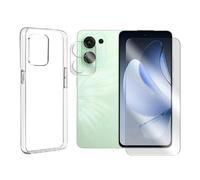 JUANIO Verre Trempé écran Protecteur Compatible avec Oppo RENO 13 F 5G 6.67" / Oppo RENO 13 FS 5G 6.67" + Coque Transparente Silicone Souple + Verre Trempé Caméra Arrière