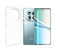 JUANIO Verre Trempé écran Protecteur Compatible avec Xiaomi Redmi Note 15 5G 6.77" 25096RA9BG / Xiaomi POCO M8 5G écran 6.77" 25118PC98G+ Coque Transparente Souple + Verre Trempé Caméra Arrière