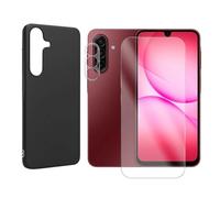 JUANIO Verre Trempé Protection Ecran Compatible avec Samsung Galaxy A17 4G SM-A175F 6.7" / Samsung Galaxy A17 5G SM-A176B 6.7" + Coque Noir Silicone Souple + Verre Trempé Caméra Arrière