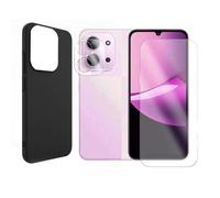 JUANIO Verre Trempé Protection Ecran Compatible avec Xiaomi Redmi 15C 4G 6.9" / Xiaomi Redmi 15C 5G 6.9" / Xiaomi Poco C85 5G+ Coque Noir silicone souple + Verre Trempé Caméra Arrière