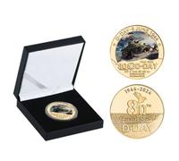 JUANLI Pièce commémorative 2024, 80e Anniversaire du débarquement de Normandie, Collection de pièces de défi, Cadeaux d'anniversaire et de Noël